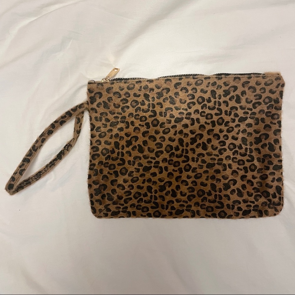Cheetah Fur Clutch / Wristlet